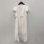 NWT Womens White Ruffle Short Sleeve V-Neck Back Zip Wrap Dress Size 20 image number 2