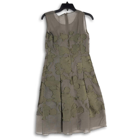 NWT Womens Gray Floral Sleeveless Round Neck Pleated Fit & Flare Dress Sz 2 image number 2