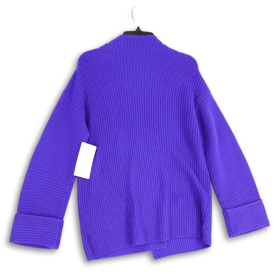 NWT Womens Purple Knitted Long Sleeve Mock Neck Pullover Sweater Size XS image number 2