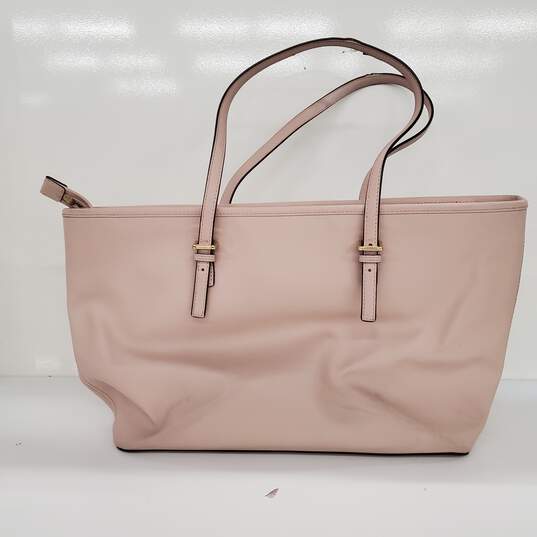 Michael Kors, Bags, Michael Kors Voyager Large Saffiano Leather Top Zip Tote  Bag Soft Pink