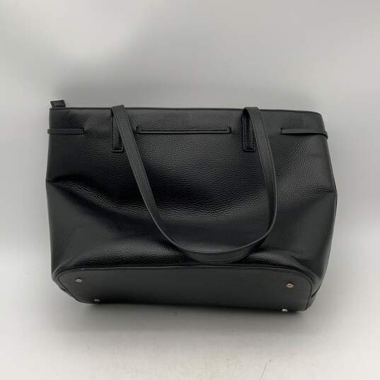 Kate Spade Womens Black Leather Inner Pocket Double Handle Tote Handbag image number 4