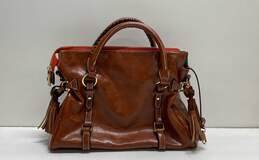 Dooney & Bourke Florentine Brown Leather Tassel Zip Satchel Bag alternative image