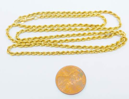 14K Yellow Gold 24 inch French Rope Chain Necklace 13.6g image number 5