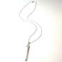 Designer Stella & Dot Silver-Tone Link Chain Plain Bar Pendant Necklace image number 1