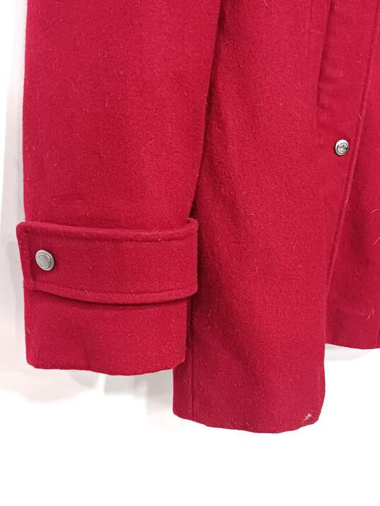 Calvin Klein Women's Red Wool Blend Hooded Coat Size 10 image number 2