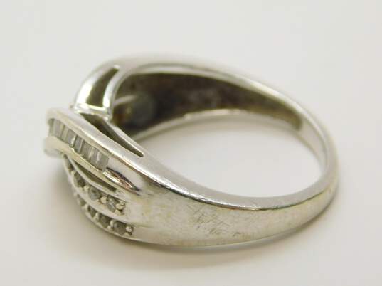10k White Gold Diamond Accent Crossover Ring 3.6g image number 2