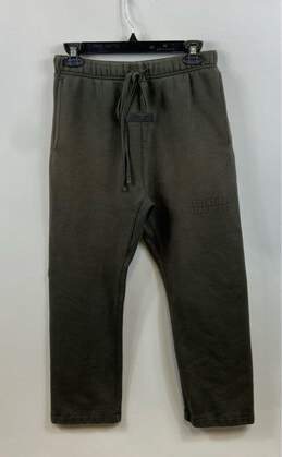 Essentials Fear Of God Womens Olive Straight Leg Activewear Sweatpants Size XS