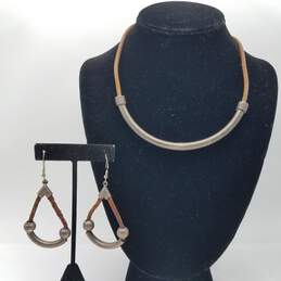 Sterling Sliver Leather Jewelry Bundle 2pcs 47.3g