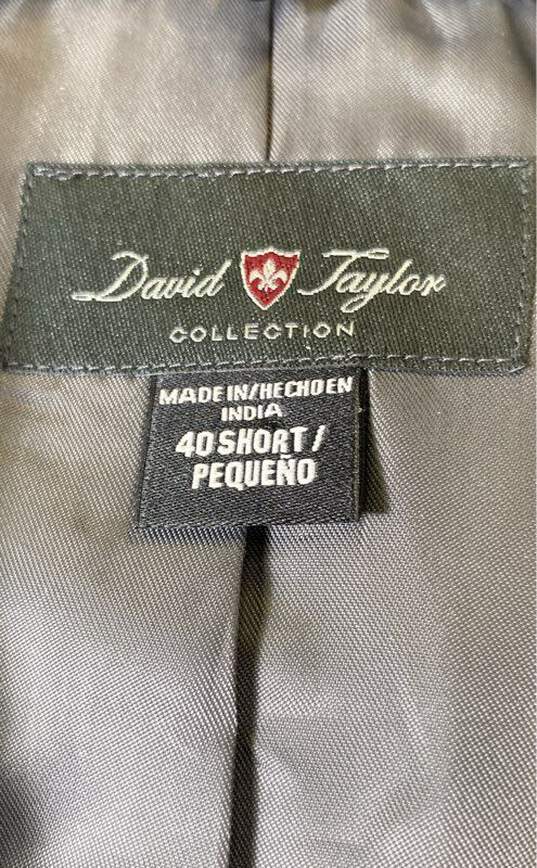 NWT David Taylor Mens Black Classic Fit Single Breasted Suit Jacket Size 40 image number 4