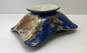 Vintage Porcelain Basket /Bowl 12 inch Log 2 Handled Gold /Cobalt Center Piece image number 6