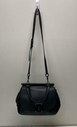 Coach Suede Leather Willis Drifter Carry All Satchel Black