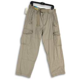 NWT Old Navy Mens Khaki Belted Flap Pocket Cargo Pants Size 34 X 30