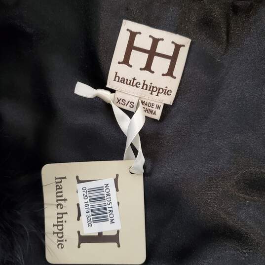 Haute Hippie Black Genuine Marabou Feather Sleeveless Vest Jacket NWT Size XS image number 2