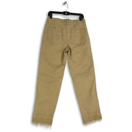 Womens Khaki Flat Front Slash Pocket Ankle Zip Jogger Pants Size 6 alternative image