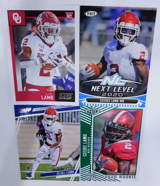 Buy the (4) 2020 Oklahoma Sooners/Dallas Cowboys Cee Dee Lamb Rookie Cards