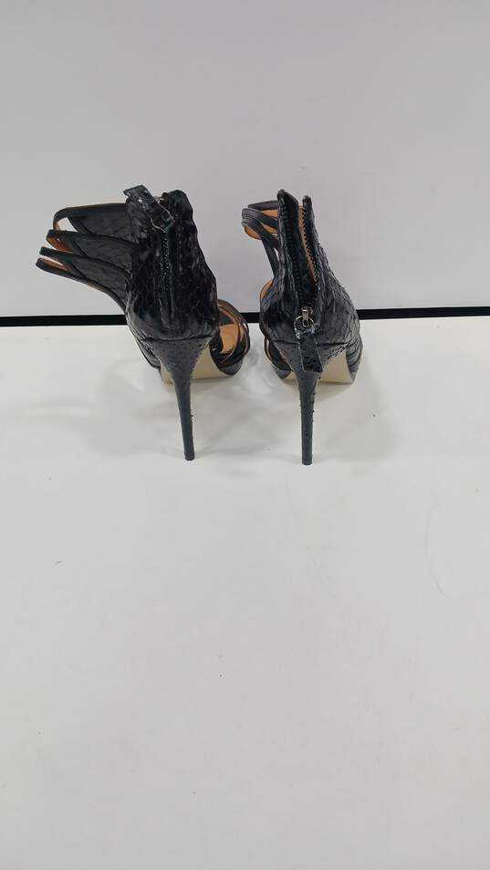 Badgley Mischka Black And Brown Strappy High Heels Size 11 NWT image number 5