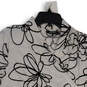 Womens White Black Printed Wrap Neck Short Sleeve Pullover Blouse Top Sz XL image number 3