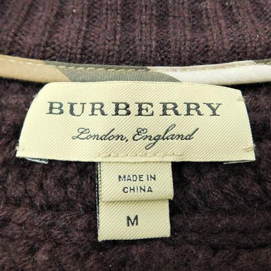 Buy the Burberry London Women's Brown Knit Leg Of Mutton Sleeve Cardigan  Sweater Medium With COA | GoodwillFinds