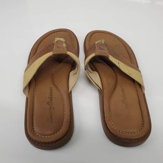 Tommy Bahama Men's Anchors Astern Brown Leather Flip Flop Sandals Size 7 image number 3