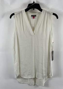 NWT Vince Camuto Womens White V-Neck Sleeveless Pullover Tank Top Size Small
