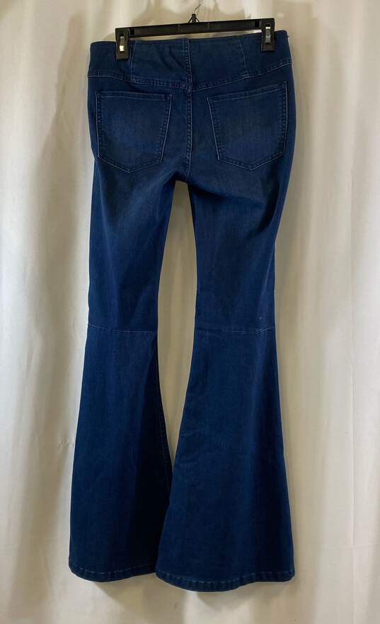 Free People Womens Blue Penny Low Rise Denim Pull On Flared Leg Jeans Size 27 image number 2