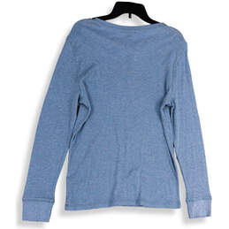 NWT Womens Blue Strappy V-Neck Long Sleeve Knit Pullover T-Shirt Size XL alternative image
