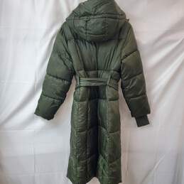 GAP Olive Green Puffer Hooded Long Jacket Coat Women's XS alternative image