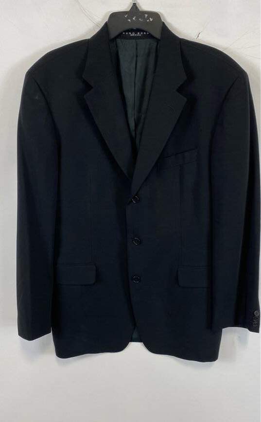 Hugo Boss Mens Black Long Sleeve Single Breasted Notch Lapel Blazer Size Medium image number 1