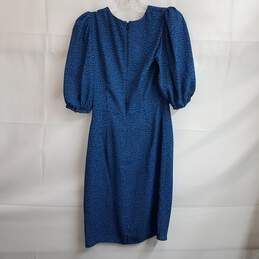 Banana Republic Women's Blue Spotted Puff-Sleeve Sheath Dress Size 2 alternative image