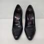 VTG Charles Jourdan Black Leather Heel Pumps Size 6B image number 1