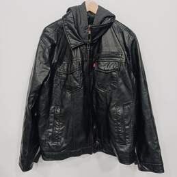 Levi's Strauss Men's Hoodie Leather Jacket Size XL