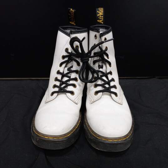 Dr. Martens Zavala White Eight Eye Lace Up Boots Unisex Size L5 M4 image number 1