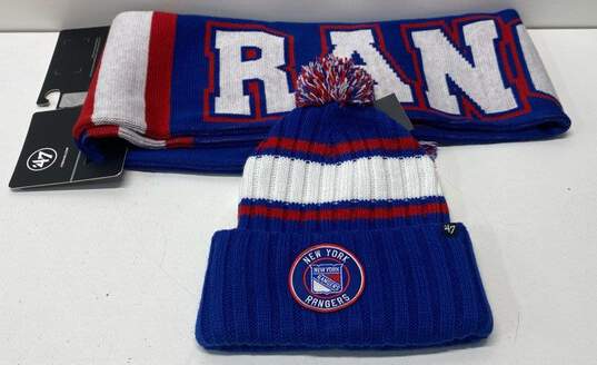 '47 Brand x NHL New York Rangers Beanie + Scarf (NEW) image number 1