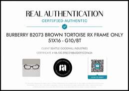 Burberry Brown Tort Rectangular Eyeglass Frames Only B2073 AUTHENTICATED alternative image
