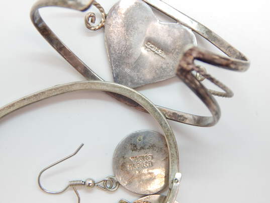 Alpaca Mexico Enamel Shell Cuff Bracelets & Drop Earrings 33.1g image number 5