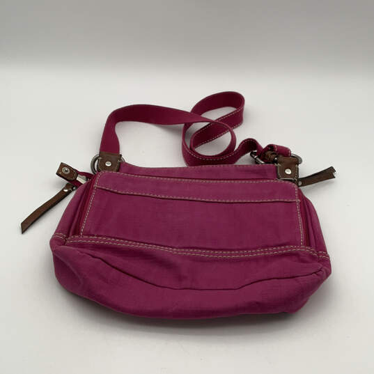 Womens Pink Inner Pockets Adjustable Strap Zipper Fashionable Crossbody Bag image number 2