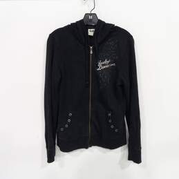 Harley-Davidson Women's Full Zip Lace Up Back Hoodie Size L