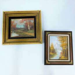 2 Vintage Framed Artist Signed Landscape Oil Paintings