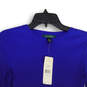 NWT Womens Blue Ombre Long Sleeve Crew Neck Pullover T-Shirt Size Small image number 3