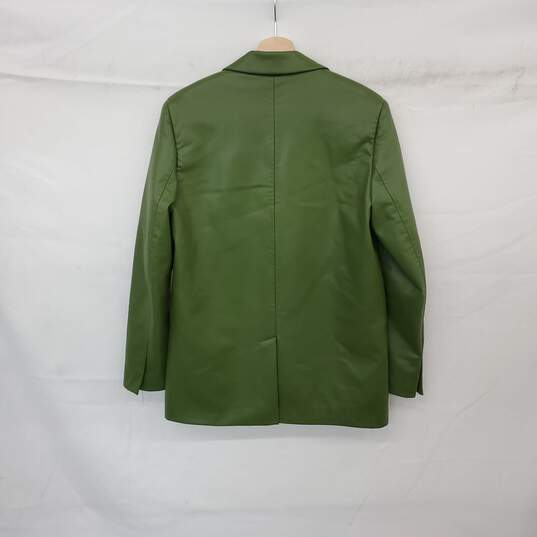 Zara Olive Green Faux Leather Lined Jacket WM Size M image number 2
