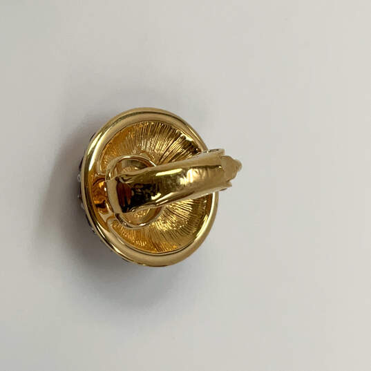 Designer Swarovski Crystal Cut Stone Heart Signed Clip-On Stud Earrings image number 4