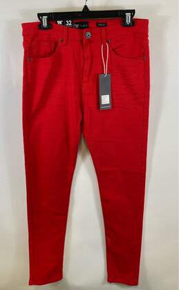 NWT Waimea Womens Red High Rise Pocket Slim Fit Skinny Leg Jeans Size 32x32