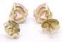 14K Yellow Gold Pink Zirconia Heart Shaped Stud Earrings 0.8g image number 5