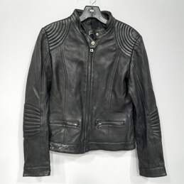 Black Rivet Women's Full Zip Leather Jacket Size L