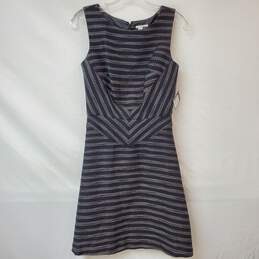 Halogen Black & White Stripe Weave Sleeveless Midi Dress Women's 4P NWT