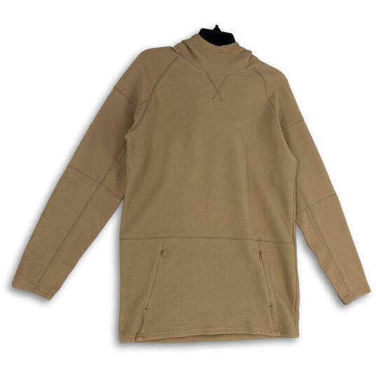 NWT Womens Tan Long Sleeve Hooded Zip Pockets Pullover Hoodie Size Medium image number 1
