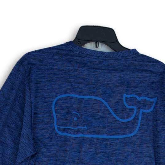 Vineyard Vines Mens Blue Heather Crew Neck Long Sleeve Pullover T-Shirt Size M image number 4