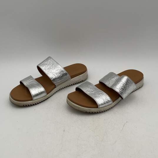 Ugg Womens ZYLE Metallic Silver Open Toe Slip-On Slide Sandals Size 7 image number 1