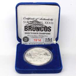 .999 Fine Silver Denver Broncos Super Bowl 33 Champions Commemorative Coin
