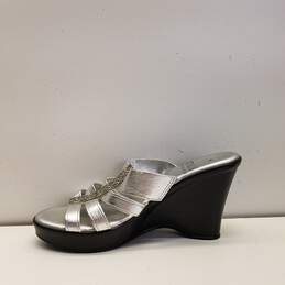 Italian Shoemakers Women Wedge Heels Silver Size 7M alternative image